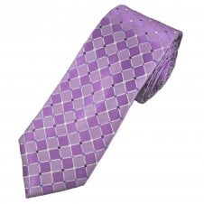 Tresanti Celeste Lilac, Silver, Purple & Blue Diamond & Dots Men's Silk Tie