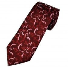 Tresanti Celeste Maroon, Red & Pink Patterned Men's Silk Designer Tie