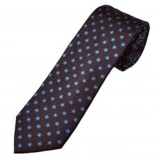 Tresanti Celeste Maroon & Shades of Blue Patterned Men's Silk Designer Tie
