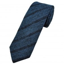 Tresanti Celeste Mid Blue & Navy Striped Men's Designer Tie