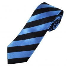 Tresanti Celeste Navy Blue & Azure Blue Stripe Men's Silk Tie