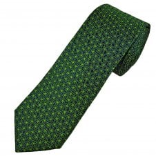 Tresanti Celeste Navy Blue & Bright Green Flower Men's Silk Tie