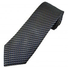 Tresanti Celeste Navy Blue, Brown, Gold & Light Blue Patterned Men's Silk Designer Tie