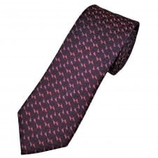 Tresanti Celeste Navy Blue, Burgundy & Pink Triangle Pattern Men's Silk Designer Tie