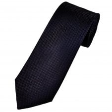 Tresanti Celeste Navy Blue & Chocolate Brown Houndstooth Pattern Silk Men's Designer Tie