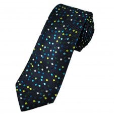 Tresanti Celeste Navy Blue Diamond Pattern Men's Silk Designer Tie