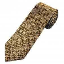 Tresanti Celeste Navy Blue & Gold Small Paisley Pattern Men's Silk Tie