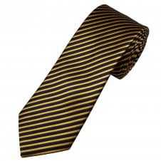 Tresanti Celeste Navy Blue & Gold Stripe Men's Silk Tie