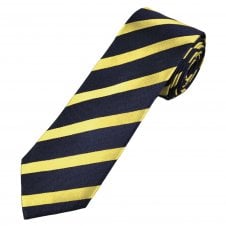Tresanti Celeste Navy Blue & Gold Striped Men's Silk Tie