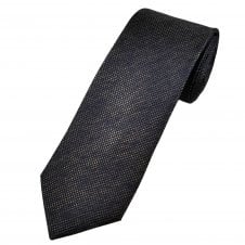 Tresanti Celeste Navy Blue & Golden Brown Silk Men's Designer Tie