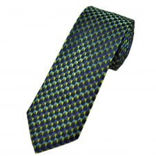 Tresanti Celeste Navy, Blue & Green Patterned Men's Designer Silk Tie