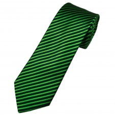 Tresanti Celeste Navy Blue & Green Stripe Men's Silk Tie