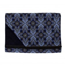 Tresanti Celeste Navy, Blue & Grey Patterned and Plain Navy Blue Reversible Scarf