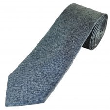 Tresanti Celeste Navy Blue & Grey Patterned Men's Silk Designer Tie