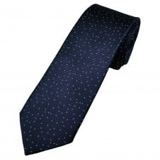 Tresanti Celeste Navy Blue & Lilac Pattern Men's Silk Tie