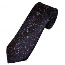 Tresanti Celeste Navy Blue & Multi Coloured Spot Pattern Men's Silk Designer Tie