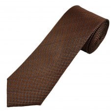 Tresanti Celeste Navy Blue, Orange & White Dots Pattern Men's Silk Tie