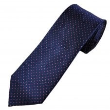 Tresanti Celeste Navy Blue & Pink Rectangle Pattern Men's Silk Designer Tie