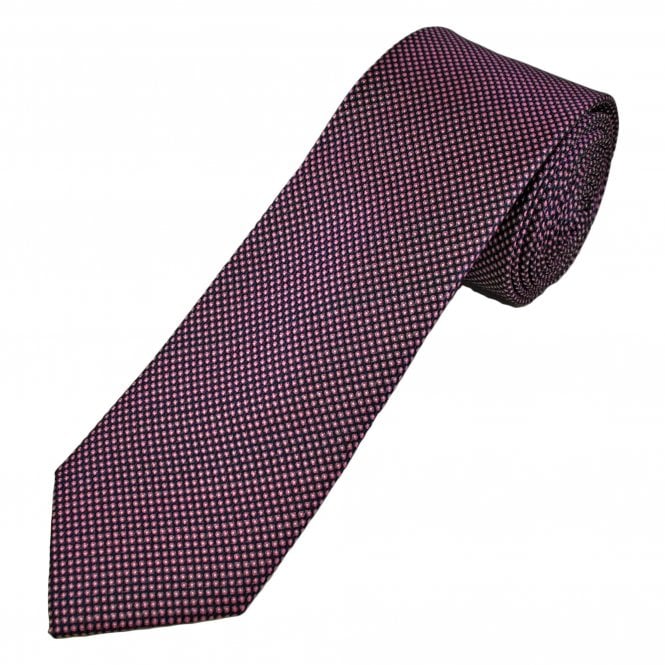 Tresanti Celeste Navy Blue, Pink & Silver Pattern Men's Silk Tie