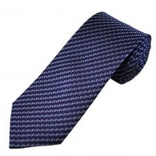 Tresanti Celeste Navy Blue, Purple, Lilac & Light Blue Pattern Men's Silk Designer Tie