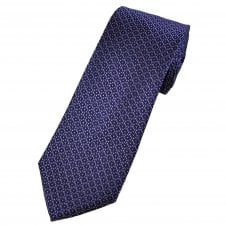 Tresanti Celeste Navy Blue & Purple Patterned Silk Men's Designer Tie