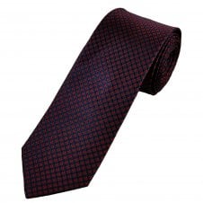Tresanti Celeste Navy Blue & Red Patterned Men's Silk Tie