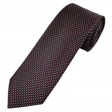 Tresanti Celeste Navy Blue, Red & Silver Patterned Men's Silk Designer Tie