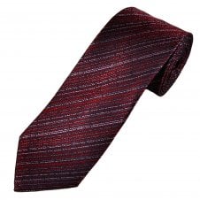 Tresanti Celeste Navy Blue & Red Stripe Pattern Silk Men's Designer Tie