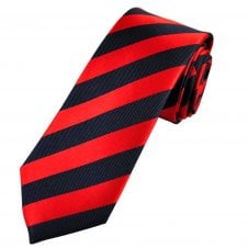 Tresanti Celeste Navy Blue & Red Striped Men's Silk Designer Tie