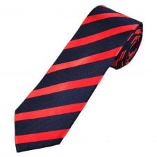 Tresanti Celeste Navy Blue & Red Striped Men's Silk Tie