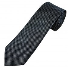 Tresanti Celeste Navy Blue & Silver Grey Dots Pattern Men's Silk Tie