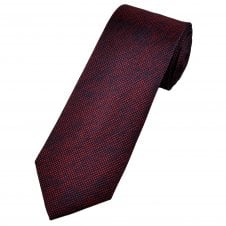 Tresanti Celeste Navy Blue & Strawberry Red Silk Men's Designer Tie