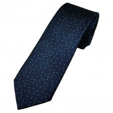 Tresanti Celeste Navy Blue & Turquoise Pattern Men's Silk Tie