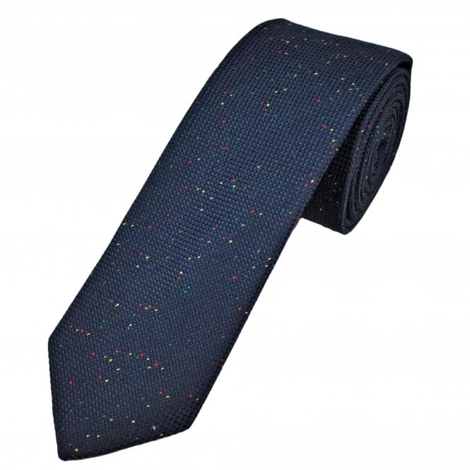 Tresanti Celeste Navy Blue with Multi Coloured Fleck Pattern Wool Blend Men's Tie
