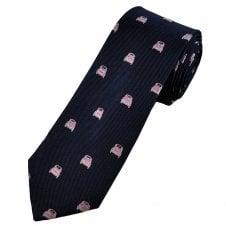Tresanti Celeste Navy Blue with Pink Cars Men's Silk Tie