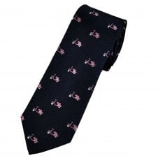 Tresanti Celeste Navy Blue with Pink Scooters Luxury Silk Men's Tie