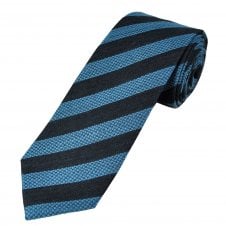 Tresanti Celeste Navy & Denim Blue Striped Men's Silk Tie