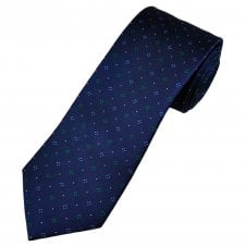 Tresanti Celeste Navy, Green & Light Blue Patterned Men's Silk Designer Tie