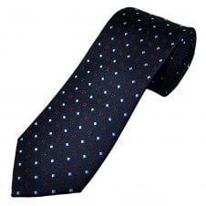 Tresanti Celeste Navy, Light Blue & Brown Diamond Pattern Men's Silk Designer Tie