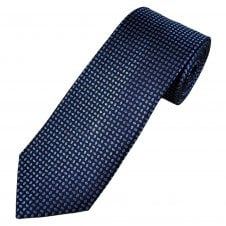 Tresanti Celeste Navy, Light Blue & Brown Patterned Silk Men's Designer Tie