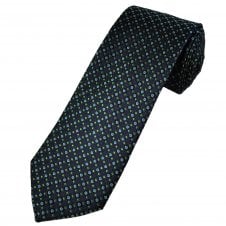Tresanti Celeste Navy, Light Blue & Green Circle Pattern Silk Men's Designer Tie