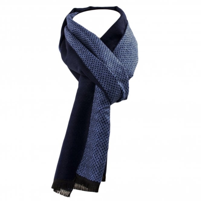 Tresanti Celeste Navy & Light Blue Patterned Reversible Scarf
