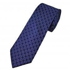 Tresanti Celeste Navy, Light Blue, Purple & Pink Circle Pattern Men's Silk Tie
