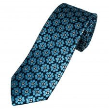 Tresanti Celeste Navy, Light Blue & Silver Patterned Men's Silk Tie