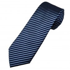 Tresanti Celeste Navy & Light Blue Stripe Men's Silk Tie