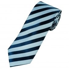 Tresanti Celeste Navy & Light Blue Striped Men's Silk Tie