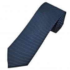 Tresanti Celeste Navy & Light Blue Striped Men's Silk Tie