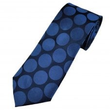 Tresanti Celeste Navy & Mid Blue Circle Pattern Men's Silk Designer Tie