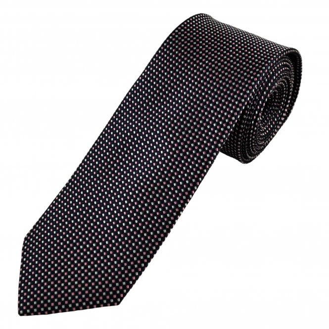 Tresanti Celeste Navy, Pink & Silver Patterned Men's Silk Tie