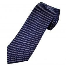 Tresanti Celeste Navy, Purple, Lilac & Light Blue Patterned Men's Silk Designer Tie